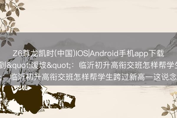 Z6尊龙凯时(中国)IOS|Android手机app下载 从"断层"到"缓坡"：临沂初升高衔交班怎样帮学生跨过新高一这说念坎