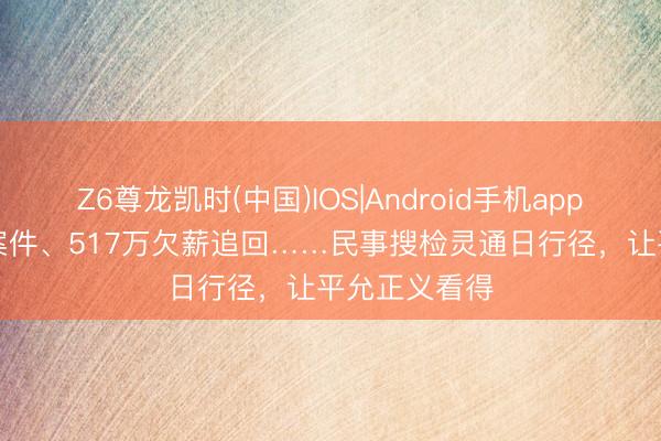 Z6尊龙凯时(中国)IOS|Android手机app下载 518件案件、517万欠薪追回……民事搜检灵通日行径，让平允正义看得