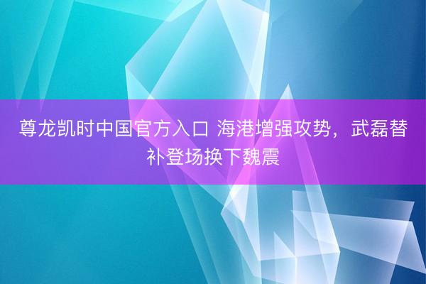 尊龙凯时中国官方入口 海港增强攻势，武磊替补登场换下魏震
