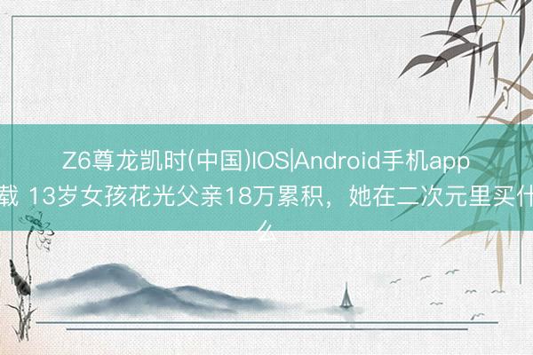 Z6尊龙凯时(中国)IOS|Android手机app下载 13岁女孩花光父亲18万累积，她在二次元里买什么
