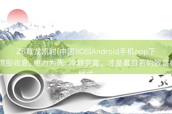 Z6尊龙凯时(中国)IOS|Android手机app下载 攒股收息， 电力为先: 冷静变富。才是最自若的致富样式