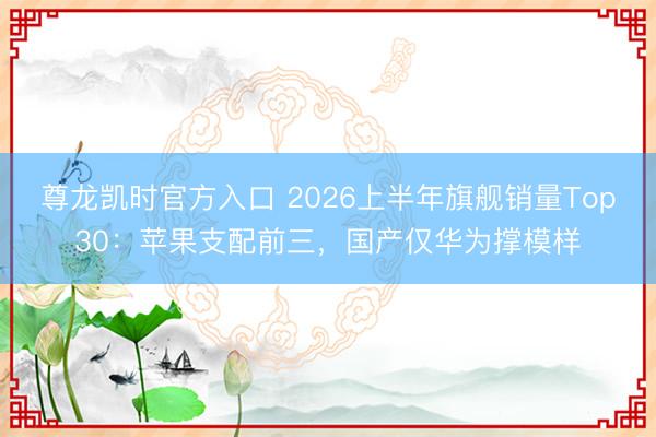 尊龙凯时官方入口 2026上半年旗舰销量Top30：苹果支配前三，国产仅华为撑模样
