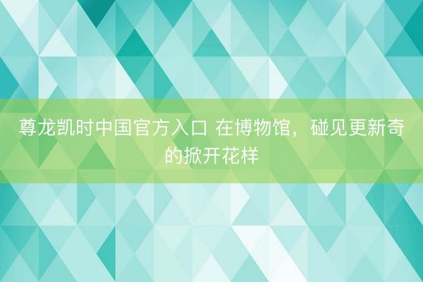 尊龙凯时中国官方入口 在博物馆，碰见更新奇的掀开花样
