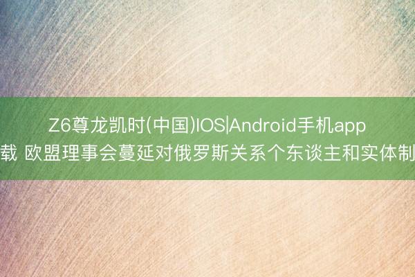 Z6尊龙凯时(中国)IOS|Android手机app下载 欧盟理事会蔓延对俄罗斯关系个东谈主和实体制裁