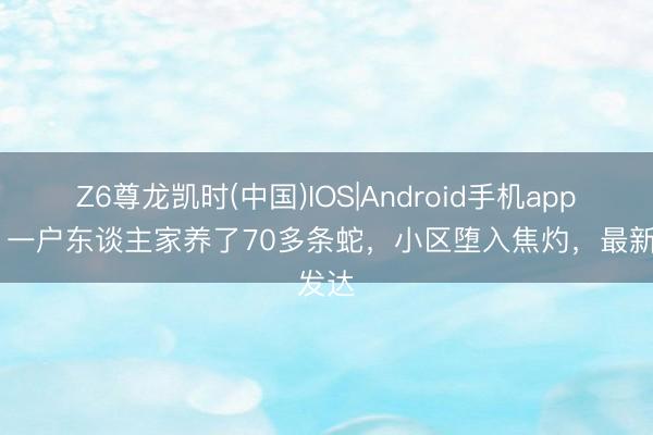 Z6尊龙凯时(中国)IOS|Android手机app下载 一户东谈主家养了70多条蛇，小区堕入焦灼，最新发达