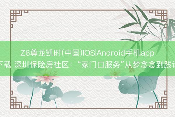 Z6尊龙凯时(中国)IOS|Android手机app下载 深圳保险房社区：“家门口服务”从梦念念到践诺